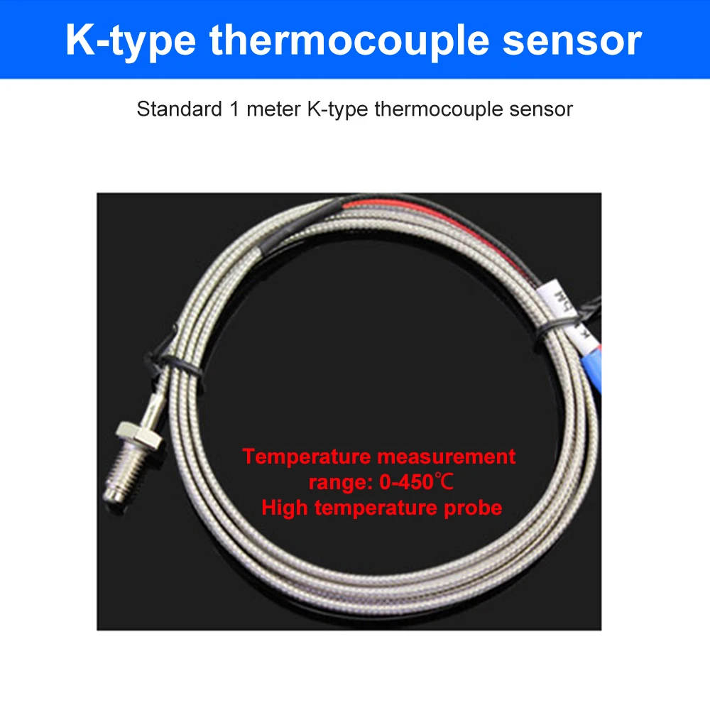 W3003 Microcomputer Digital Intelligent Thermostat Red Display 12/24V/220V K-type Thermocouple Sensor 0-450 ℃