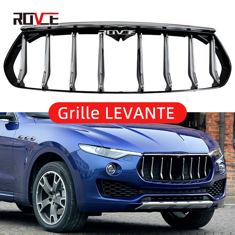 ROVCE Front Bumper Grille Grill For Maserati LEVANTE  Chrome Plating Grill