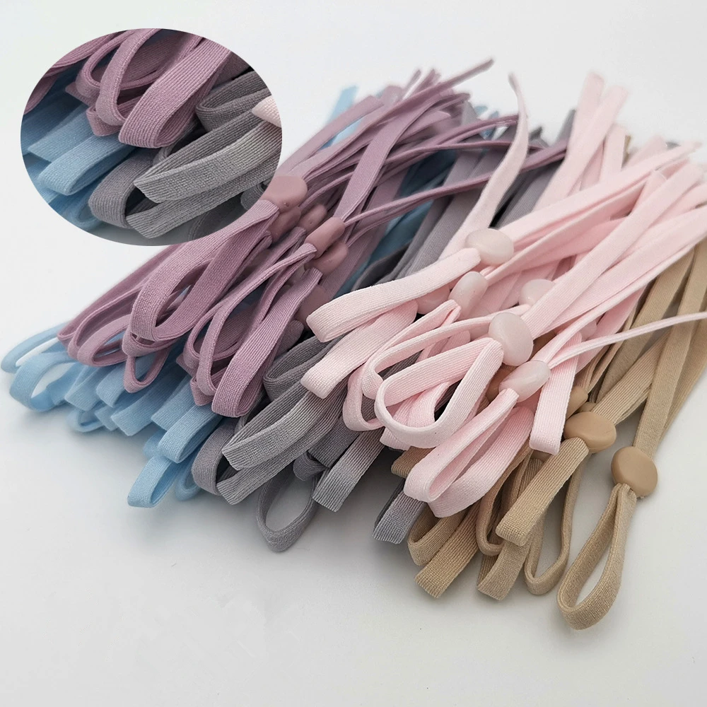 10-50Pcs Colorful Elastic Adjust Band Cord Home Sewing Mask Accessories Buckle Stretchy Rope DIY Making  Earmuff Hanging Strings