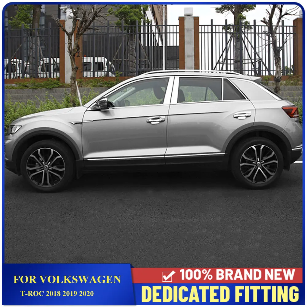 

Car Styling For Volkswagen TROC T-Roc 2018 2019 2020 Stainless Steel Window Center Pillars B + C Pillar Cover Trims