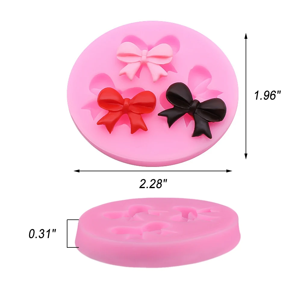 1Pcs Cake Mold Bowknots Flower 3D Fondant Mold Silicone Cake Decorating Tool Chocolate Soap Stencils Kitchen Baking Accessor