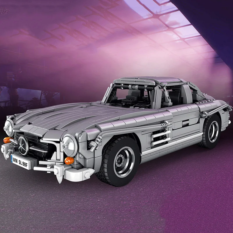 Technical Series 1416Pcs Benzesing 300sl Retro Racing Car Model Building Blocks City Classic Sport Vehicle Bricks Toys Boys Gift