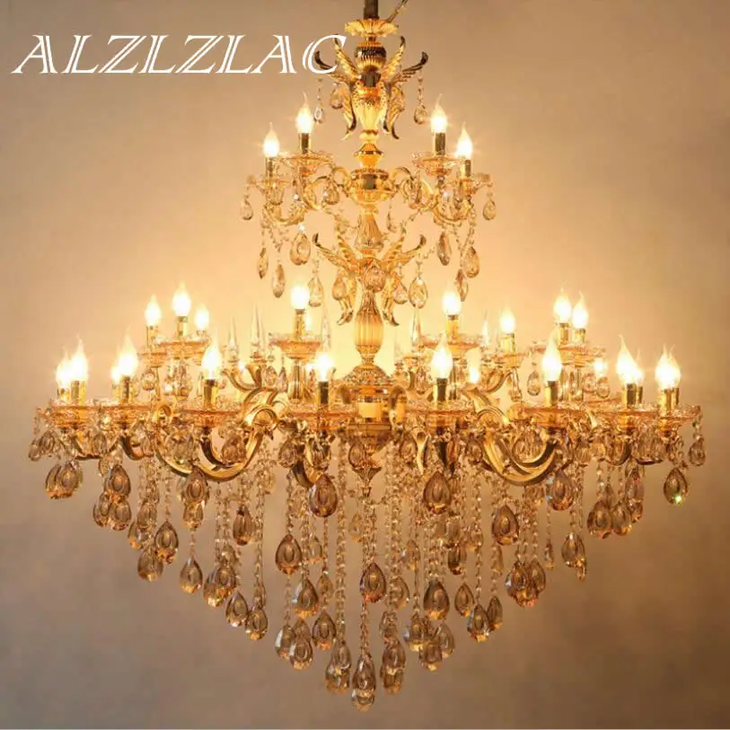 

Zinc Alloy Crystal Chandelier Lighting Moderne Indoor Led Lamp Gold Chandeliers For Living Room Decoration Hotel Lobby Villa