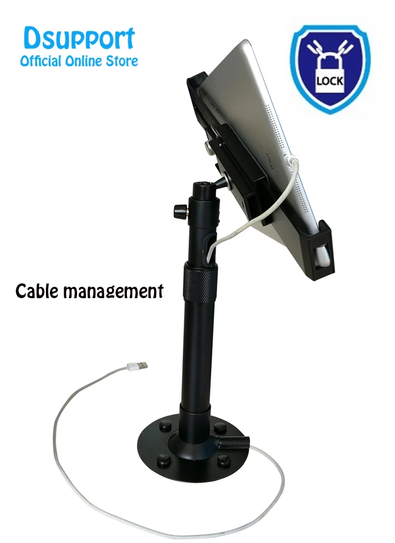 Tablet stand holder deskstand anti-thief for 7-13 inch variety-size tablets, universal tablet stand with lock