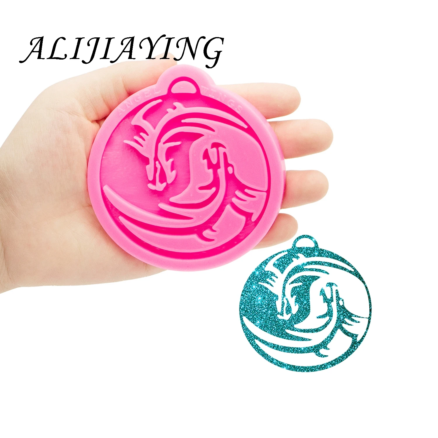 Shine Inside Resin Mold Dragon Keychain Silicone Moulds DIY for Epoxy Resin Jewellery Making DY0615