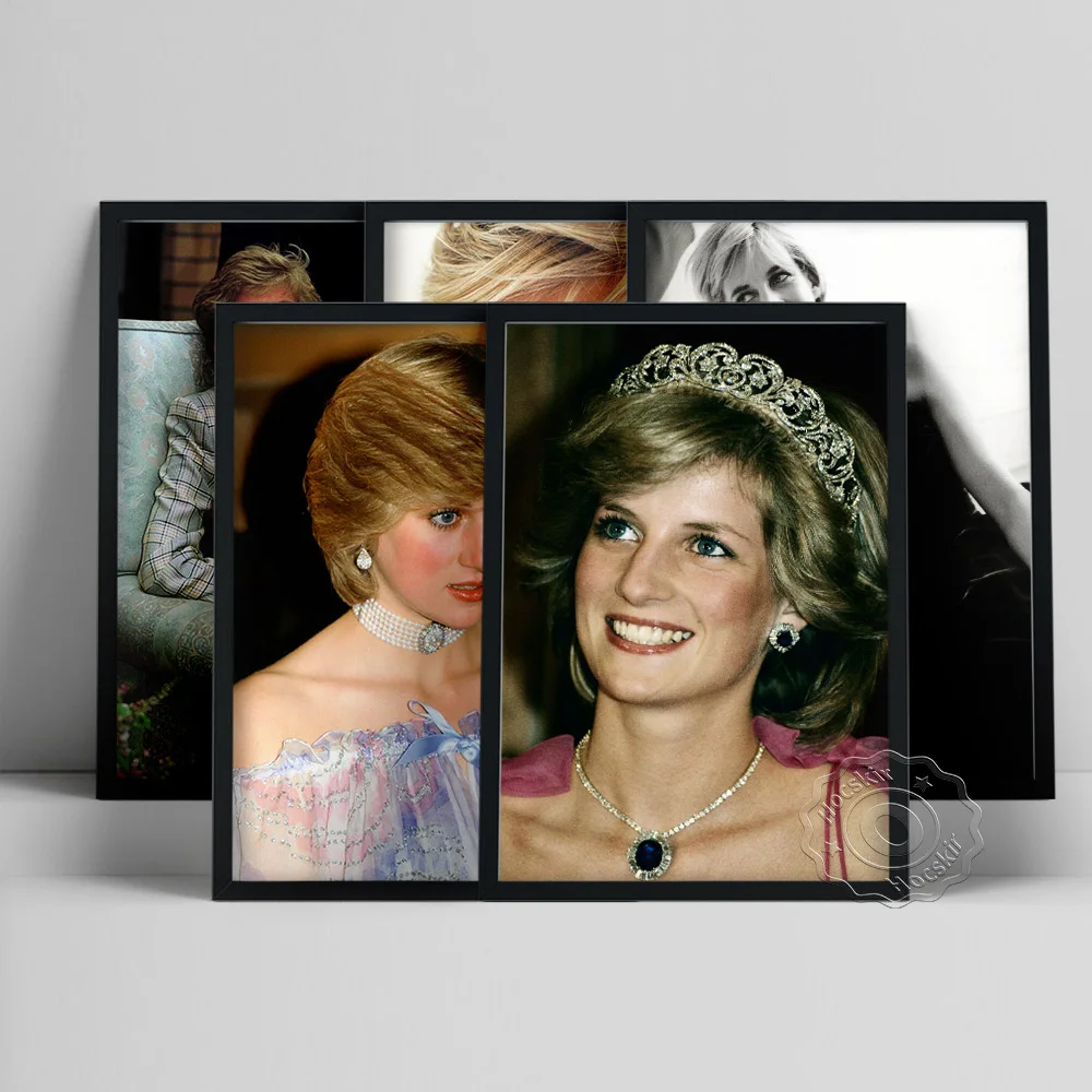 Diana Poster, Britain Wales Princess Wall Picture, Elegant Woman Portrait Art Prints, Beautiful Short Hair Female Wall Stickers