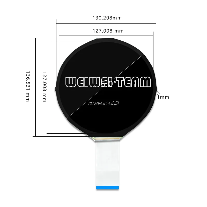 5 Inch Round Circle Screen 1080P IPS Display Circular LCD 1080*1080 MIPI Interface SD Card Auto Play AD Controller Board