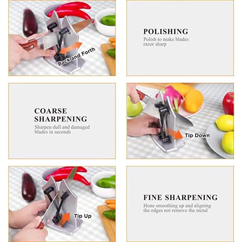 BOZZH Professional Knife Sharpener Kitchen Sharpening Stone Whetstone Tungsten Steel Diamond Knife Sharpener