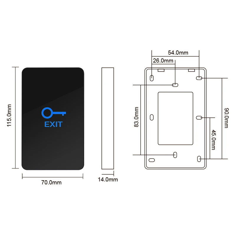 New C40 C50 C70 C86 C150 Touch Switch Touch Sensitive Switch 12V 24V Door Release Access Control Exit Button With Led