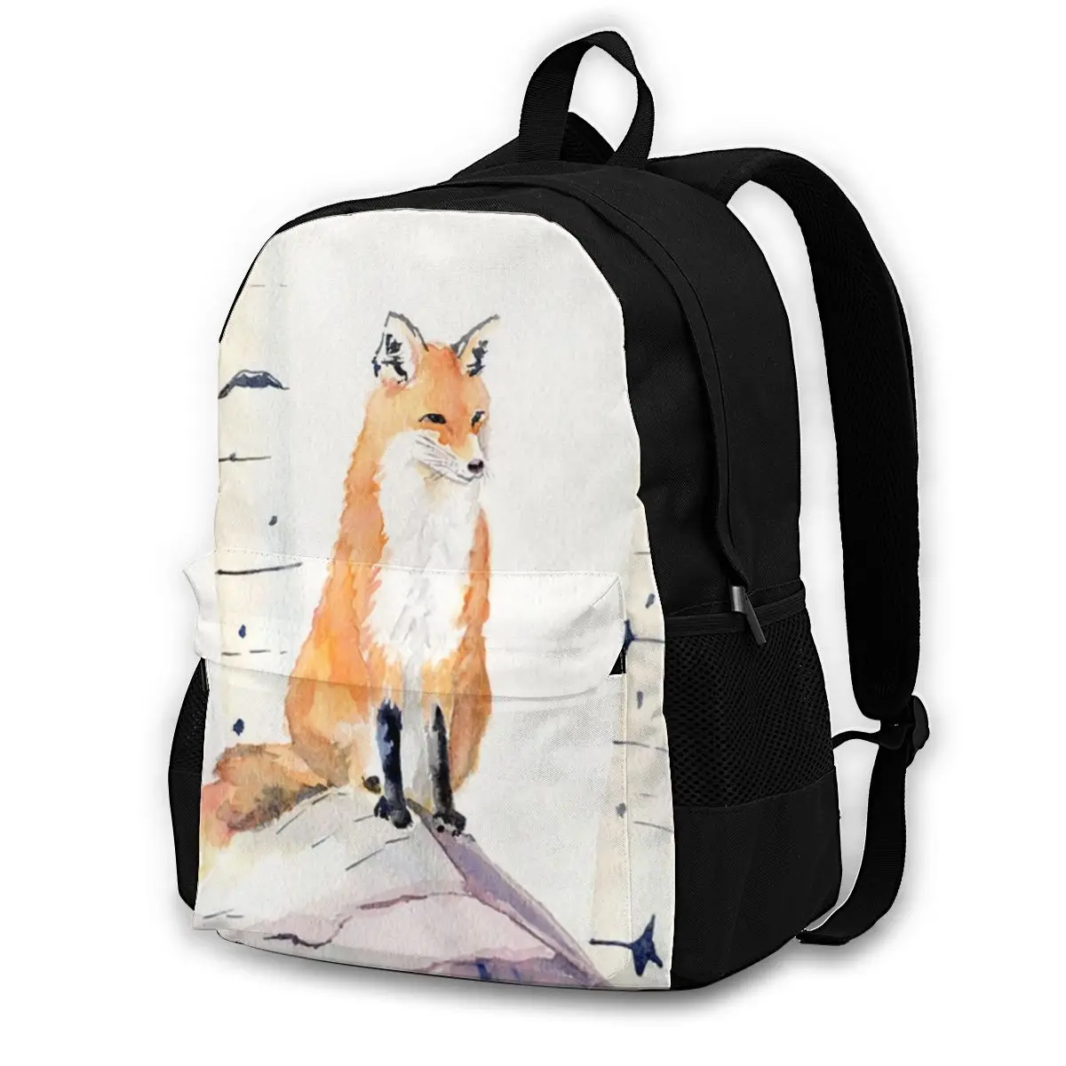 Birthday Fox Backpacks Large Universal Polyester Backpack Daily Unisex Bags