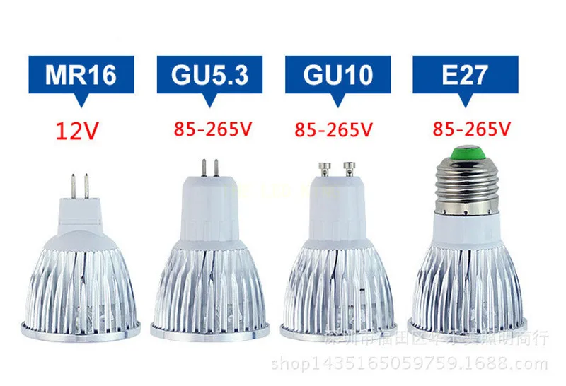 E27 E14 Led Licht Dimbare MR16 DC12V Led 9W 12W 15W GU10 Led-lampen Spotlight High Power gu 10 Led Lamp Wit Led Spot Light