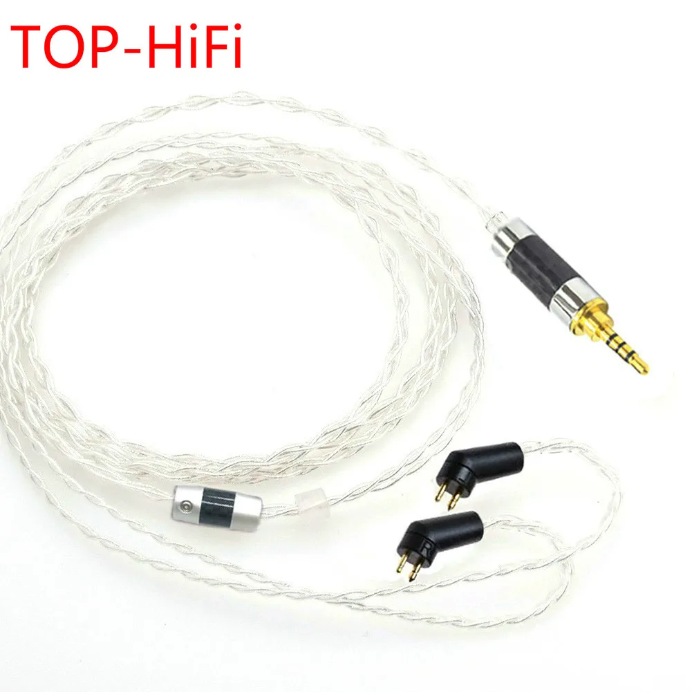 

TOP-HiFi 1.2 Meter 2.5/3.5/4.4mm Balanced 4 Cores Silver Plated Headphone Upgrade Cable for ER4P ER4B ER4S Headphones