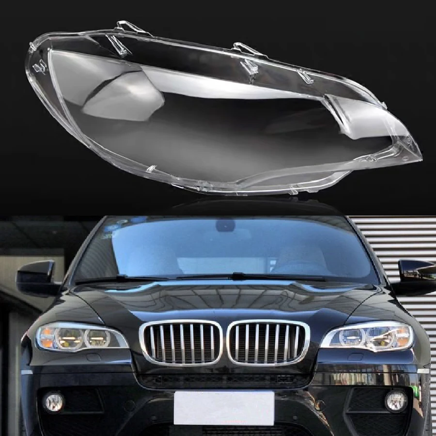 

For BMW X5 X6 F15 F16 2014-2018 E71 Headlight Lampshade car Transparent Glass Lampshade Lens Housing Headlight Transparent Shell