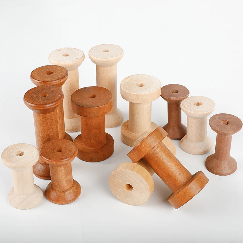 Wooden Thread Spools Natural Color Spools Winding Axis ,DIY Toys Home Decoration Wood Handmade Crafts