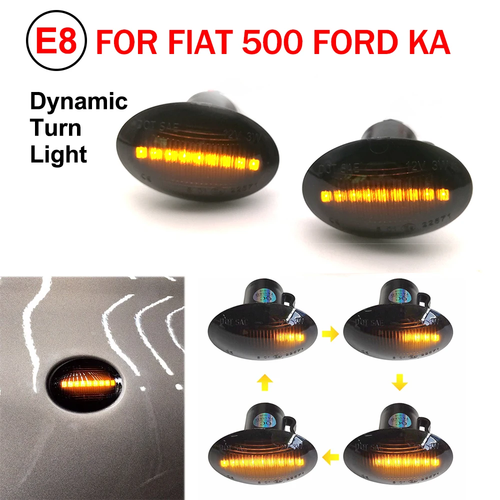 Dynamic Marker LED Turn OEM 12V  Signal Side Light For Maserati Ford KA Lancia Lybra Ypsilon Alfa 4C 1Pair Lamp