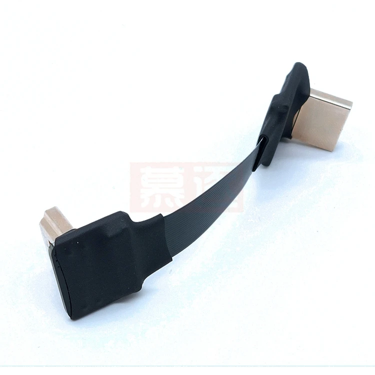 FPV HD-compatible 90 degree adapter 5cm silicone sleeve to protect FPC ribbon flat HDTV cable spacing 20 pin plug connector