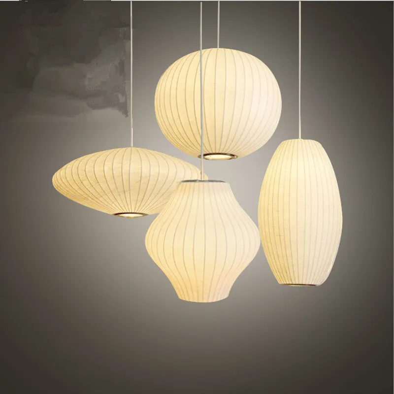 Nordic White Cloth Pendant Light Soft Silk Hanging Lamp Bubble Saucer Lamp Dining Room Bedroom Store Lighting Luminaires Lampara