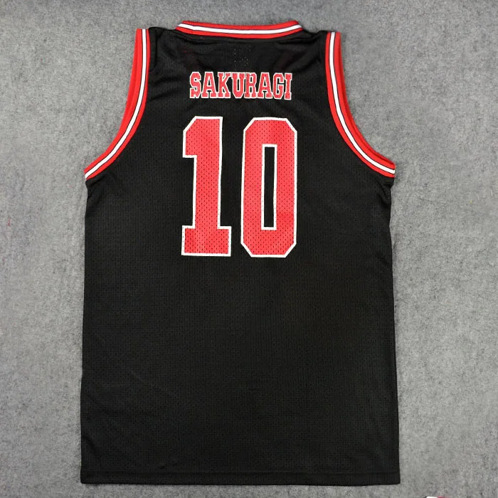 Anime slam cosplay traje shohoku sakuragi hanamichi camisa de basquete t camisa esporte wear escola uniforme da equipe de basquete