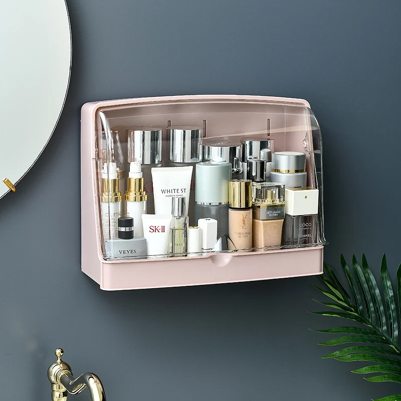 

Cosmetic Storage Box Bathroom Wall-mounted Cosmetic Storage Box Punch-free Multi-function Cosmetic Jewelry Storage Box