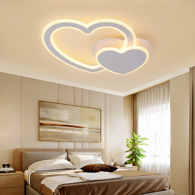 Creative design lamps and lanterns Heart-shaped romance Bedroom lighting Led ceiling lamp rotate modern Acryl