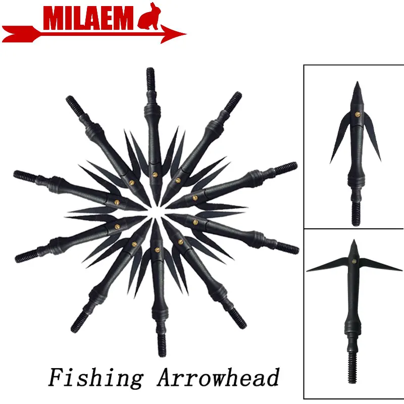 3/6/12pcs Archery Fishing Arrowhead Steel Broadhead 162Gr Target Arrow Point Tips Bow Arrow Hunting Shooting Fishing Accessories