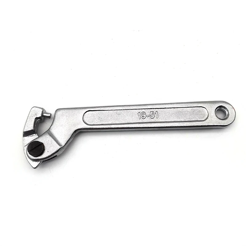 Adjustable Hook Wrench Spanner Tool Round Head 7 Inch 3/4