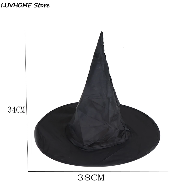 hot sale Halloween Adult Womens Black Witch Hat For Halloween Fancy Dress Party Costume Accessory Fashion Peaked Cap