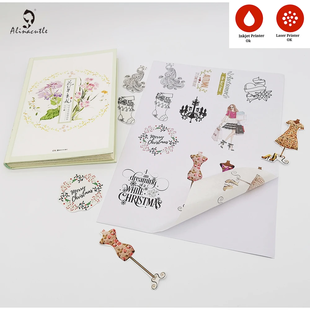 10sheets A4 Self-adhesive Masking Paper Craft Handmade Card Photo Albums Washi Sticker DIY Scrapbooking Alinacraft