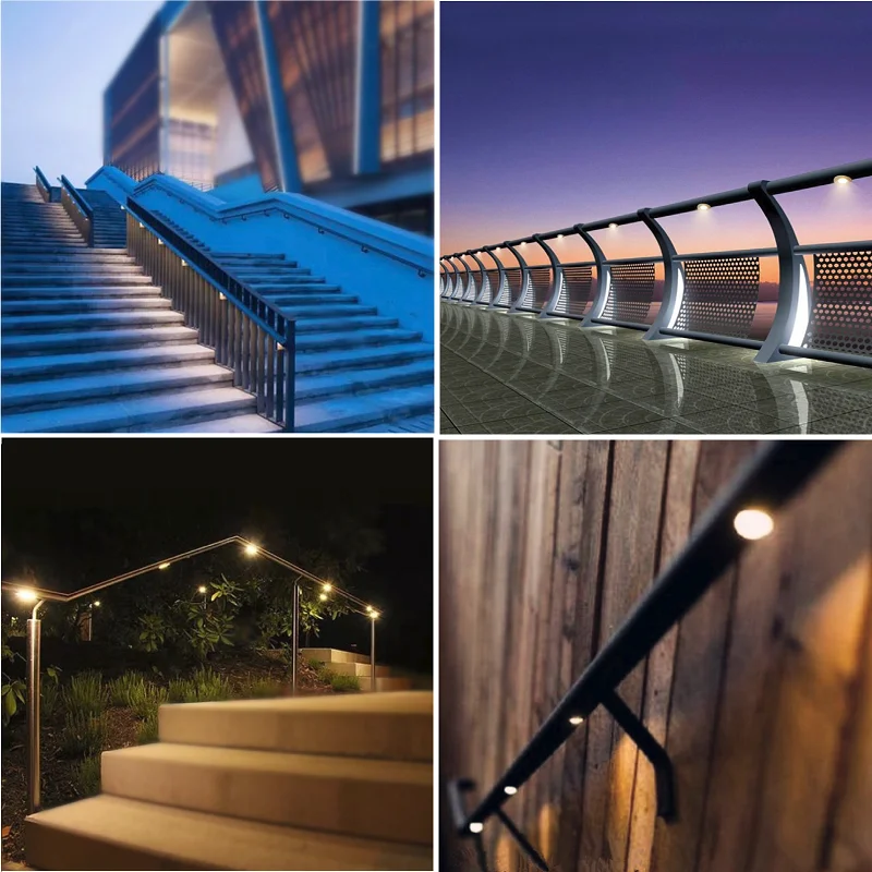 etrnLED Outdoor Railing Lights Under Rail LED Waterproof IP67 Deck Handrail Stair Light RGB Mini Recessed Spot Lamp 1W DC12V 24V