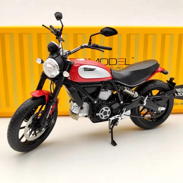 Modele TSM 1:12 Diecast D~cati Scrambler Icon 803CC 2015 Rosso TSMMC004 Czerwony Motocykl Kolekcjonerski Zabawka Prezent