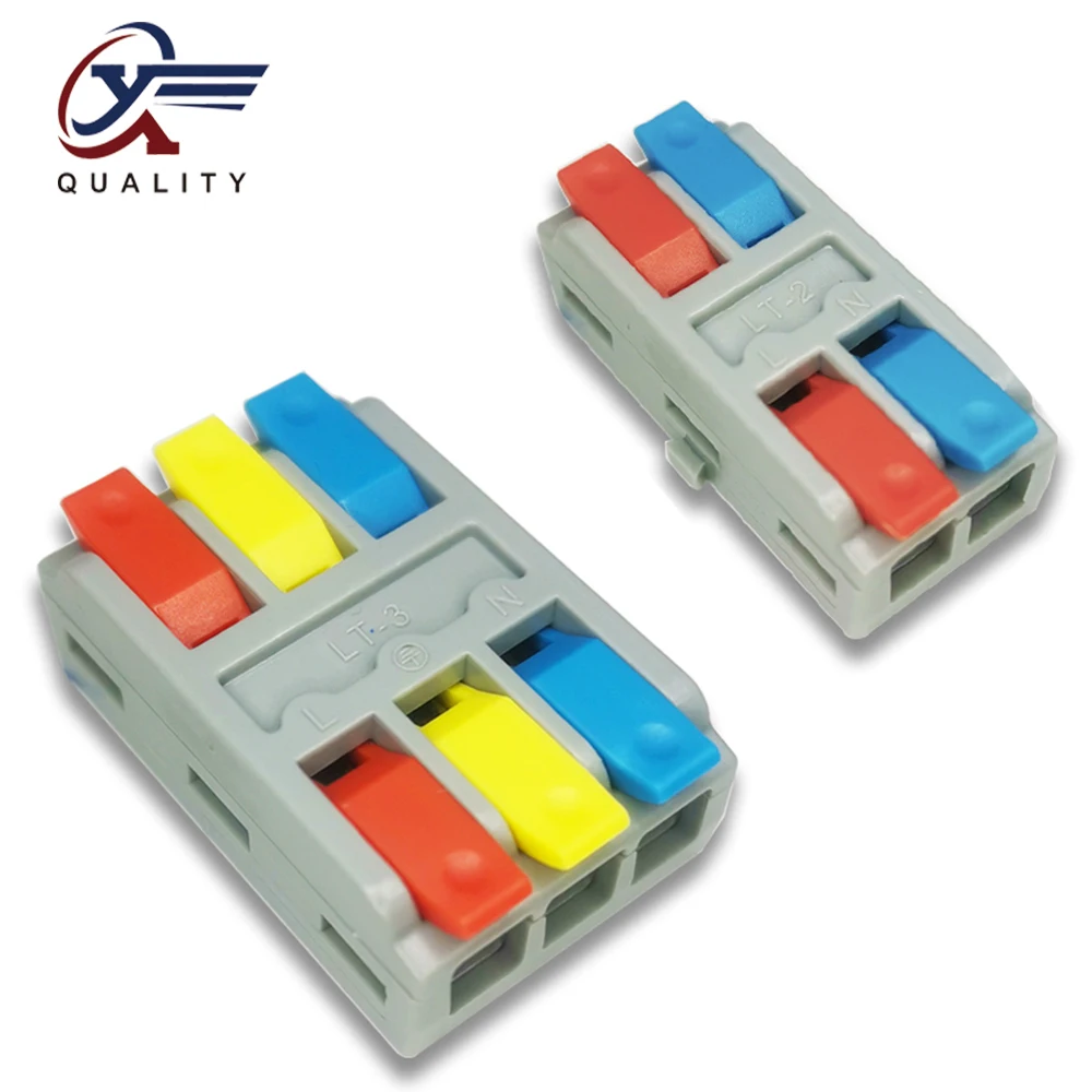 Mini fast cable connector, universal compact conductor spring connector wiring connector, push-in terminal LT-2/LT-3