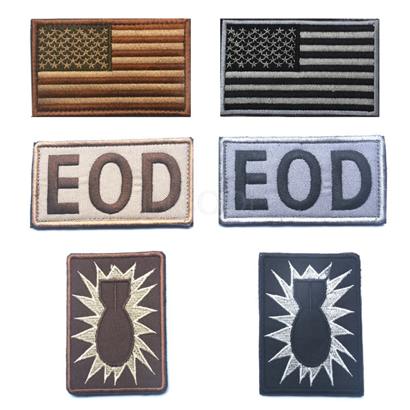 EOD Infrared Reflective IR Embroidered Patches US Patches Appliques Embroidery Patch For Clothing Backpack Cap