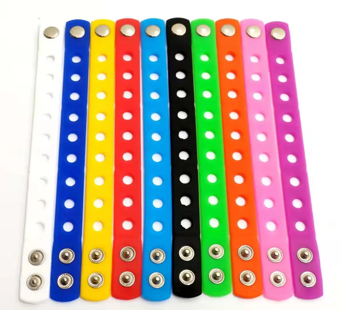 

20PCS MIXED COLOR WRISTBANDS FOR PVC CHARMS( ONLY WRISTBANDS WITHOUT PVC CHARMS)