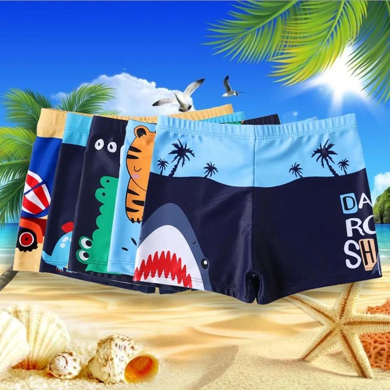 

Cartoon Shark Boy Swimming Trunks 2-9Y Children's Swimwear Kids Trunk Shark Beachwear Boys Bathing Suit Beachwear Boys