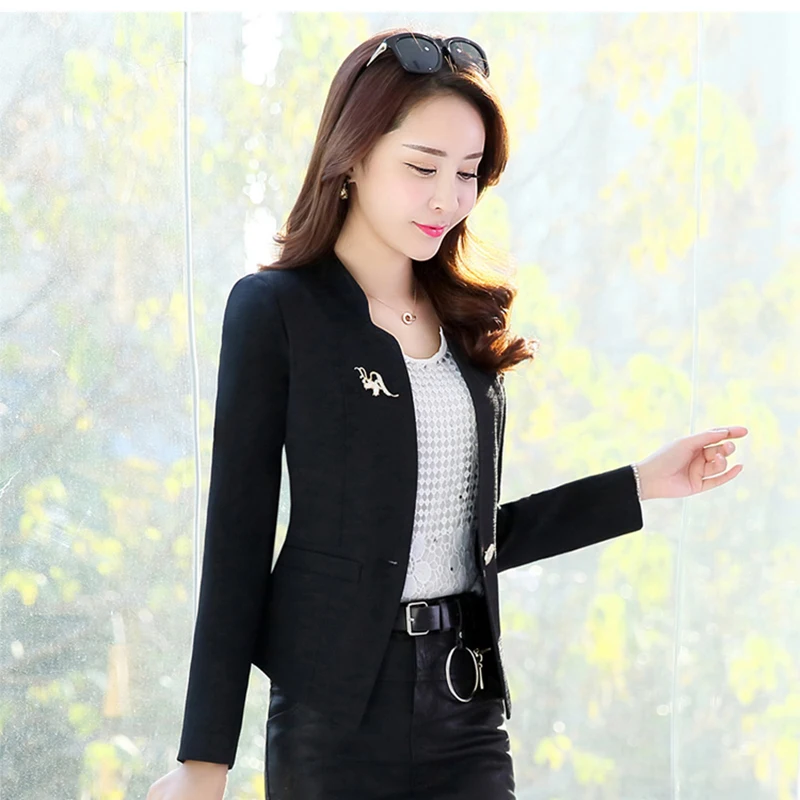 2022 New Blazer Outwear Women Jackets Spring Autumn Long Sleeve Slim Suit One Button Women Blazer elegant Ladies Blazer