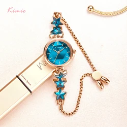 kimio Ladies Blue Star Bracelet Watch For Women Simple Small Dial Dress Watches Female Brand Waterproof Wristwatch 2019 New