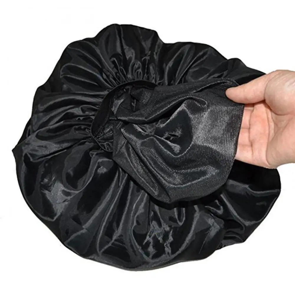 Gorro de dormir súper gigante, gorro de ducha impermeable, protege el cabello, gorro grande de seda satinada, banda elástica Premium de tela lujosa para mujer