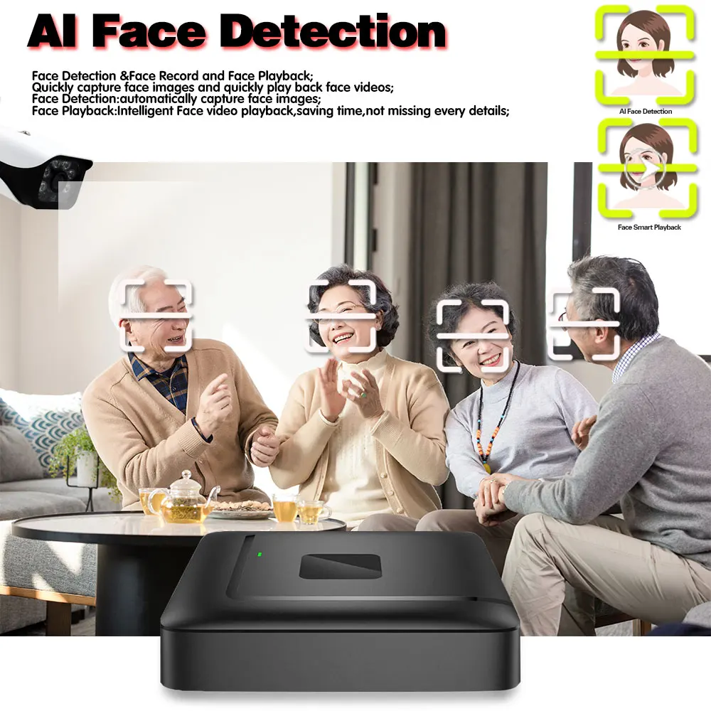 32CH NVR 4K Face Detection XMEYE CCTV Network Video Surveillance Recorder 16CH 8MP NVR Security Camera System P2P Mini Recorder