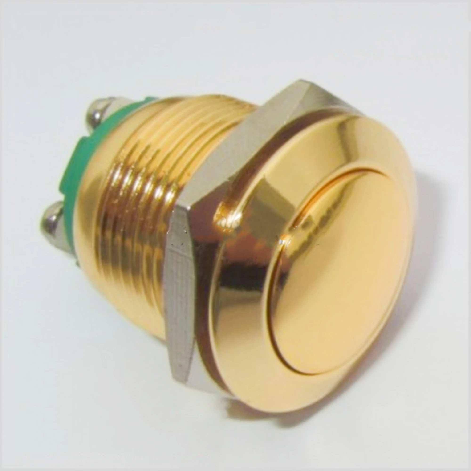 ELEWIND 19mm  Screw terminal Momentary (1NO) Domed head gold plated vandal proof push button switch ( PM191B-10/G )