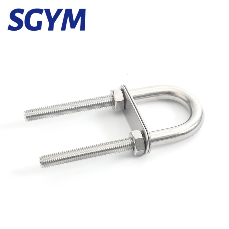 1 sztuk M4 M5 M6 M8 M10 M12 ze stali nierdzewnej 304 Marine Rigging Bow/Stern Eye u-bolt na sprzęt do łodzi części łodzi srebrny — zdjęcie 2
