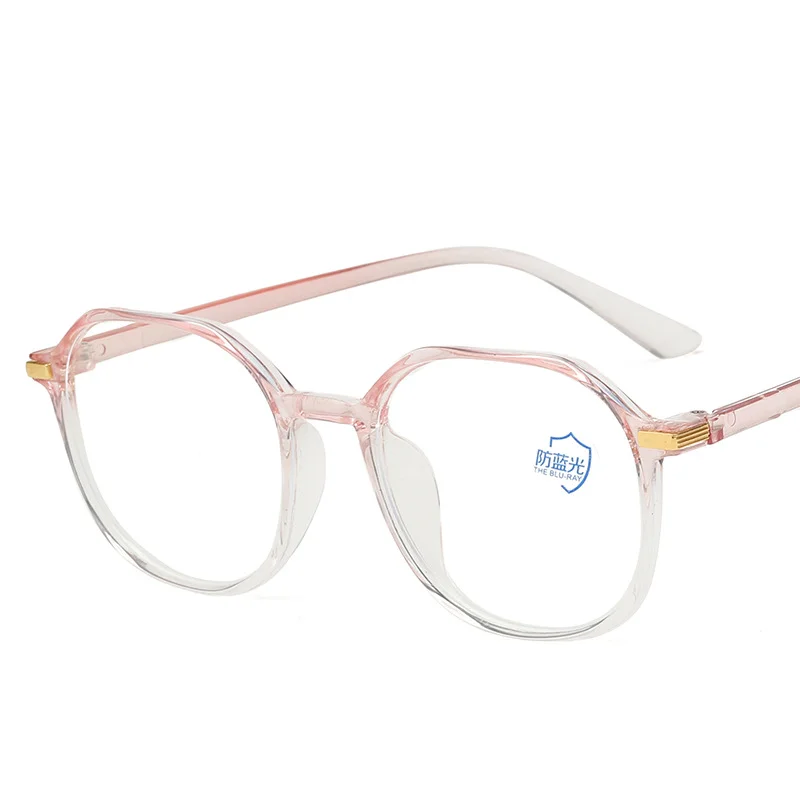 art style irregular with short-sighted spectacle transparent chromatic optical frame anti blue light plain color