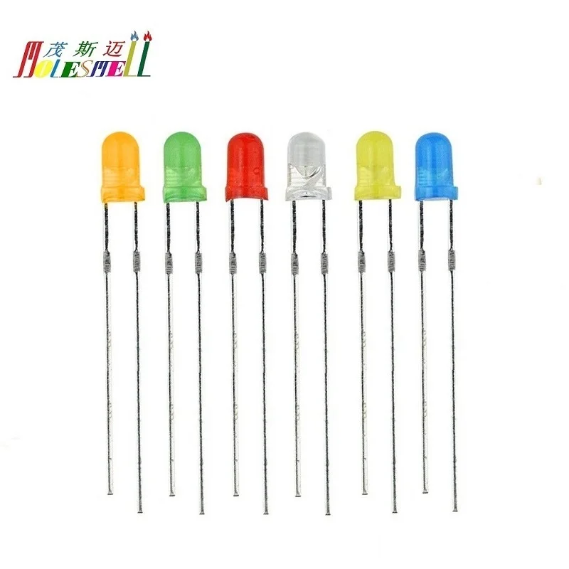 10pcs 3mm led diffused led Red Yellow Blue Green White Orange Warm white diffused lens LED colorful led light diodes