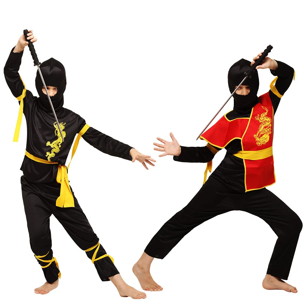 Kids Ninja Clothes Sets Ninja Costumes Christmas Party Boys Girls Warrior Stealth New Year Purim Cosplay Assassin Costume