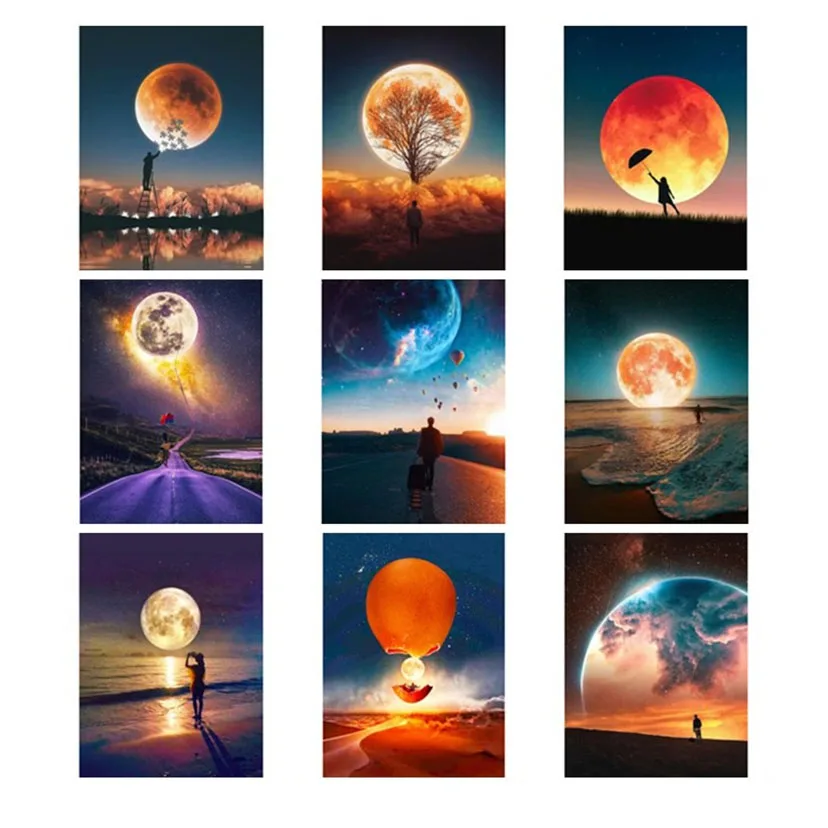 Full Square/Round Diamond Painting Catching The Moon Diamond Embroidery Sale Landscape Handicraft Decor For Home Decor GJ087