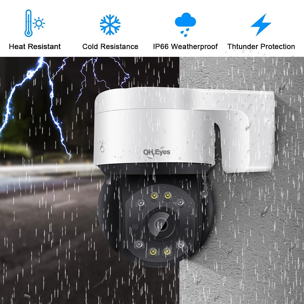 Oh. Ogen 1080P Ip Poe Ptz Camera Outdoor Two Way Audio Full Color Dome Security Camera Cctv Video Surveillance Systeem kit