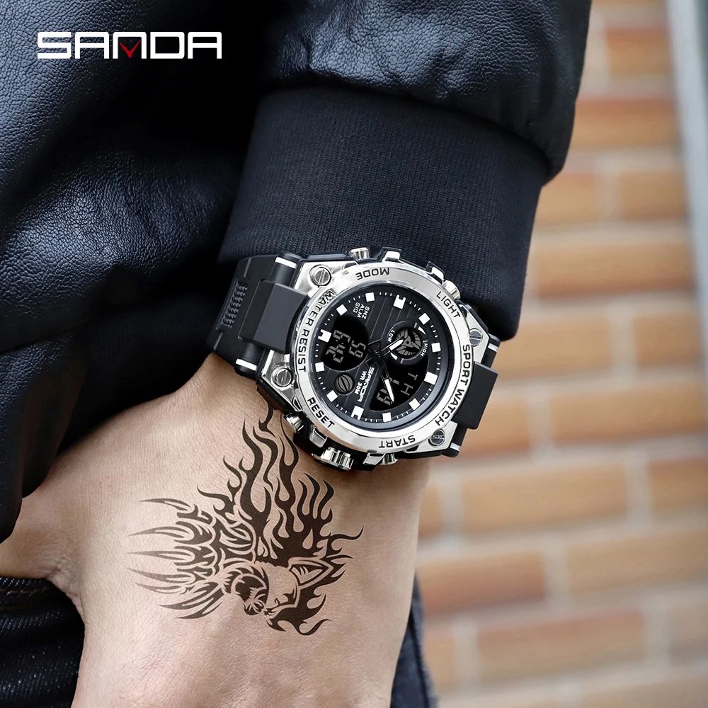 Sanda 739 Sports Men\'s Watches Top Brand Luxury Military Quartz Watch Men Waterproof S Shock Male Clock Relogio Masculino 2020