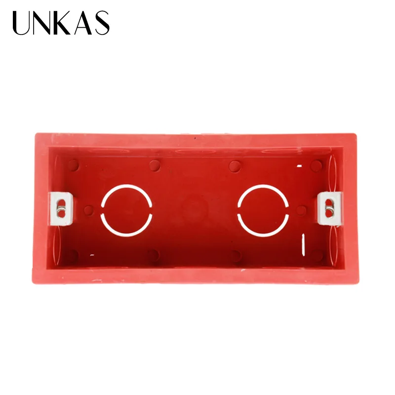 UNKAS Super Quality 144mm*67.5mm Internal Mounting Box Back Cassette for 154mm*72mm Wall Light Touch Switch and USB Socket