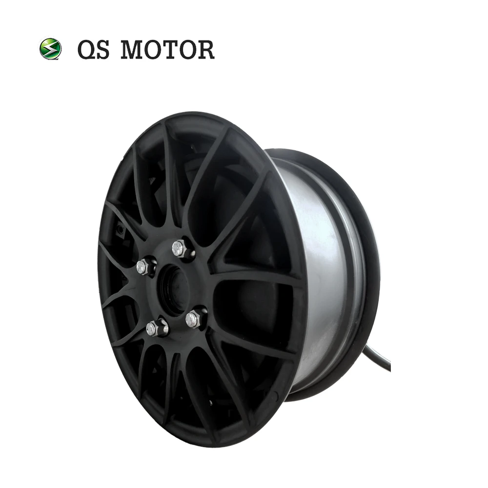 QS Motor 12*5.0inch 5000W V4 96V 95kph Single Shaft In-Wheel Hub Motor for Electric Motorcycle E-tricycle