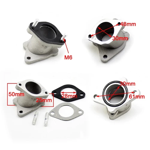 Adaptador de goma para carburador, tubo colector de admisión para CG125, CG150, 200cc, 250cc, ATV, Zongshen, Shineray, Hisun, Bugg, PZ30, PZ27