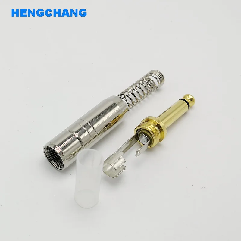 Mono 6.35 มม.เสียง 1/4 นิ้ว 6.35mm ปลั๊กฤดูใบไม้ผลิป้องกัน